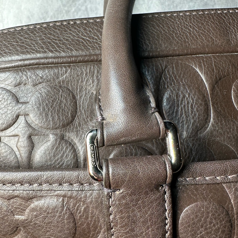 Coach Business Brown Leather Laptop Bag - Picture 4 of 11